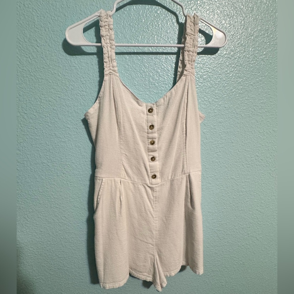 Abercrombie & Fitch Cream Button-Front Dress